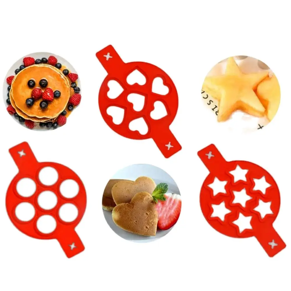 Color: Chocolate - Egg Pancake Ring Non-stick Pancake Machine Mold Silicone Egg Frying Pan Forming Machine Omelet Mold Kitchen Baking Accessories