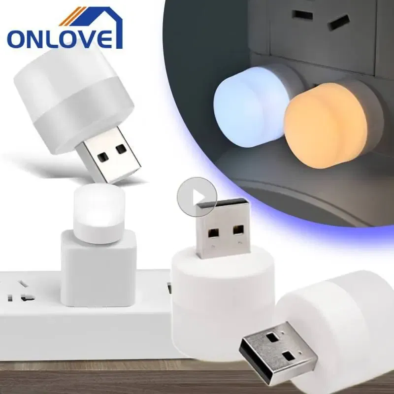 Emitting Color: Navy Blue, Ships From: CHINA - Mini USB Desk Lamp Bulb Eye Protection LED Night Light Gift Charging USB Small Round Book Lamp Christmas Bedroom Decoration