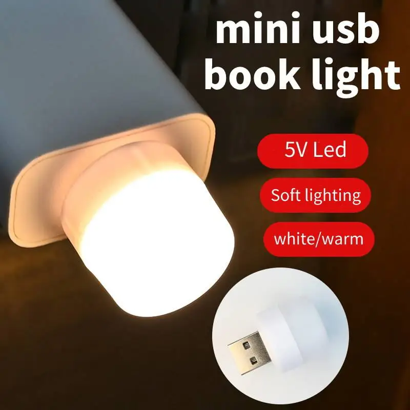 Emitting Color: Navy Blue, Ships From: CHINA - Mini USB Desk Lamp Bulb Eye Protection LED Night Light Gift Charging USB Small Round Book Lamp Christmas Bedroom Decoration