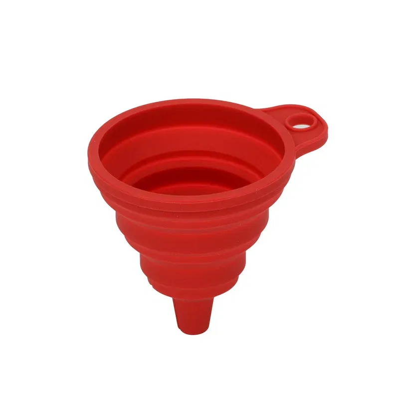 Color: Red - Collapsible Silicone Car Engine Funnel for Porsche cayenne macan 911 panamera 997 996