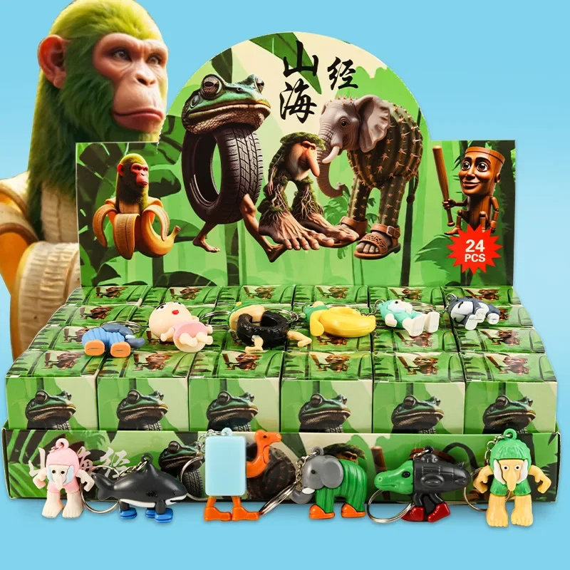 Color: GRAY - 24PCS Italian Brainrot Blind Box Toy Tungtungtung Sahur Tralarero Tralala Bombardinocrocodilo Figures Key Chain Birthday Gift