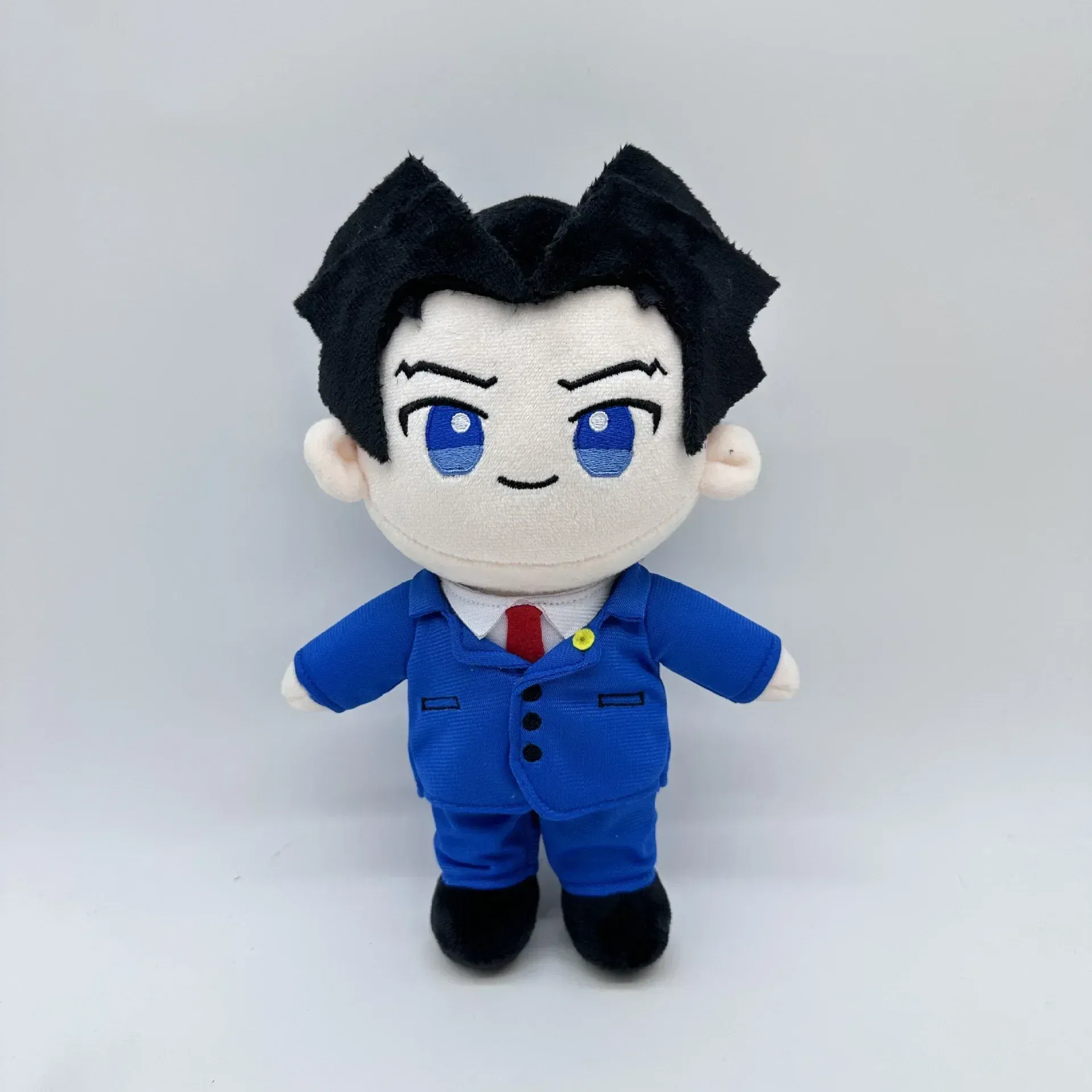 Color: FireBrick - 25cm Anime Ace Attorney Phoenix Wright Miles Edgeworth Stuffed doll Xmas Soft doll for children's Birthday Gift