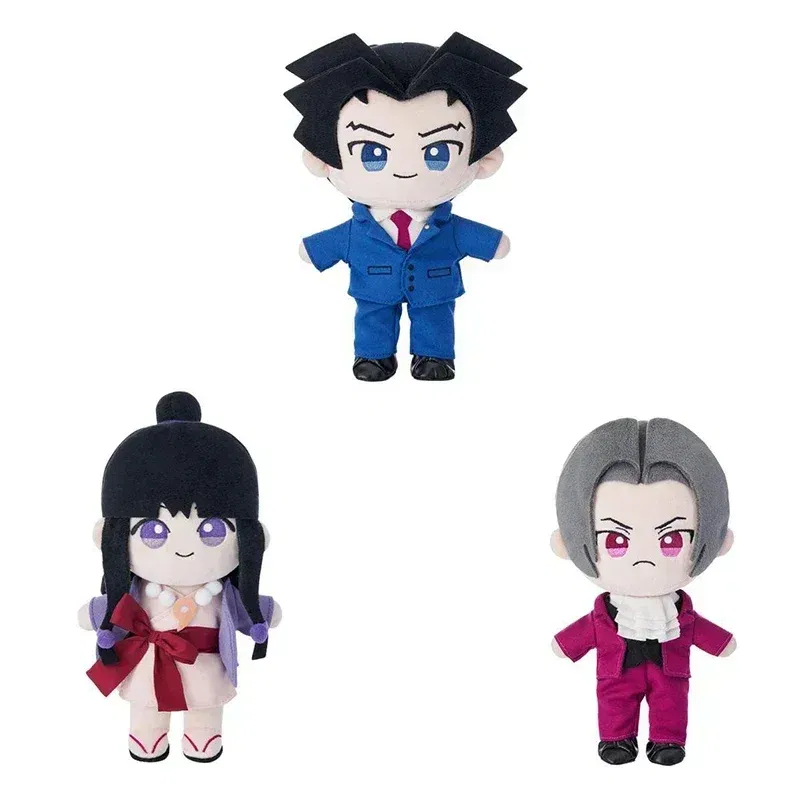 Color: FireBrick - 25cm Anime Ace Attorney Phoenix Wright Miles Edgeworth Stuffed doll Xmas Soft doll for children's Birthday Gift