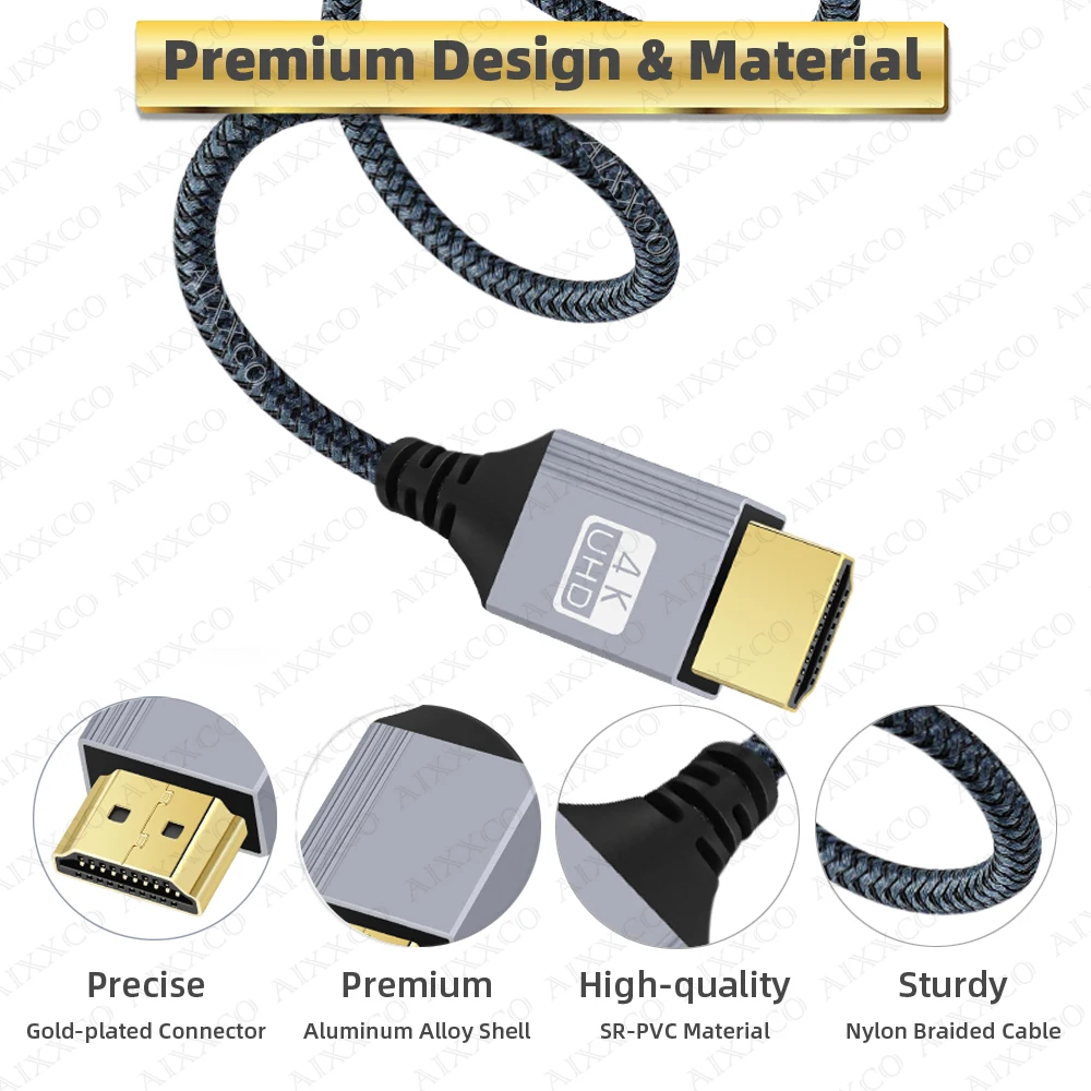 Length: 10m - HDMI-Compatible Cable 2.0 Wire 4K 60Hz for Xiaomi Xbox PS5 PS4 Laptops HDMI-Compatible Splitter Digital Cable Cord 2m 3m 5m 10m