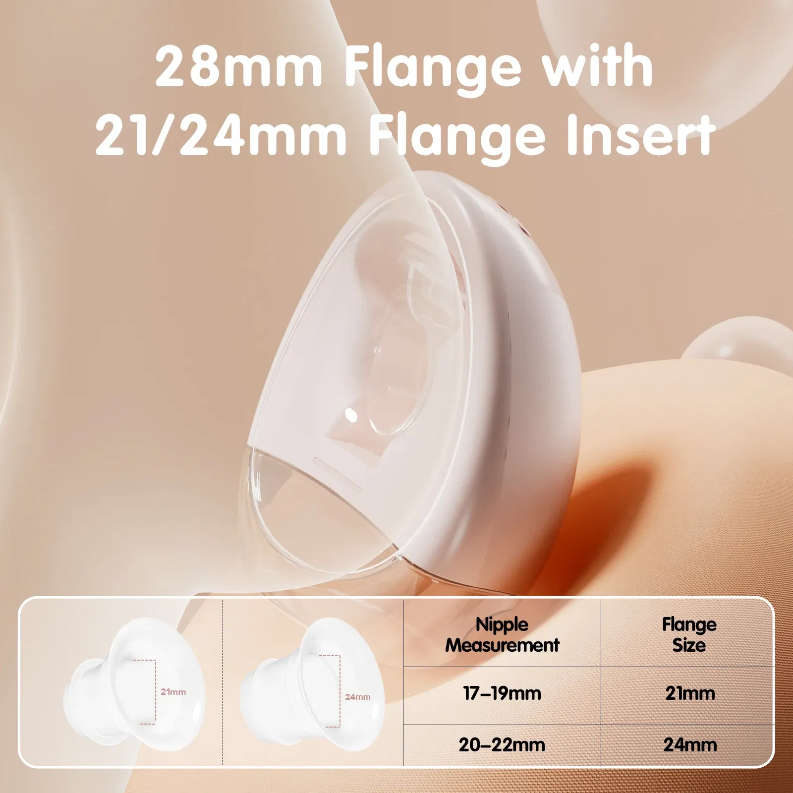 Color: Beige - NCVI Hands Free Breast Pump, Double Wearable Breast Pump, Electric Breast Pump with 4 Modes & 9 Levels