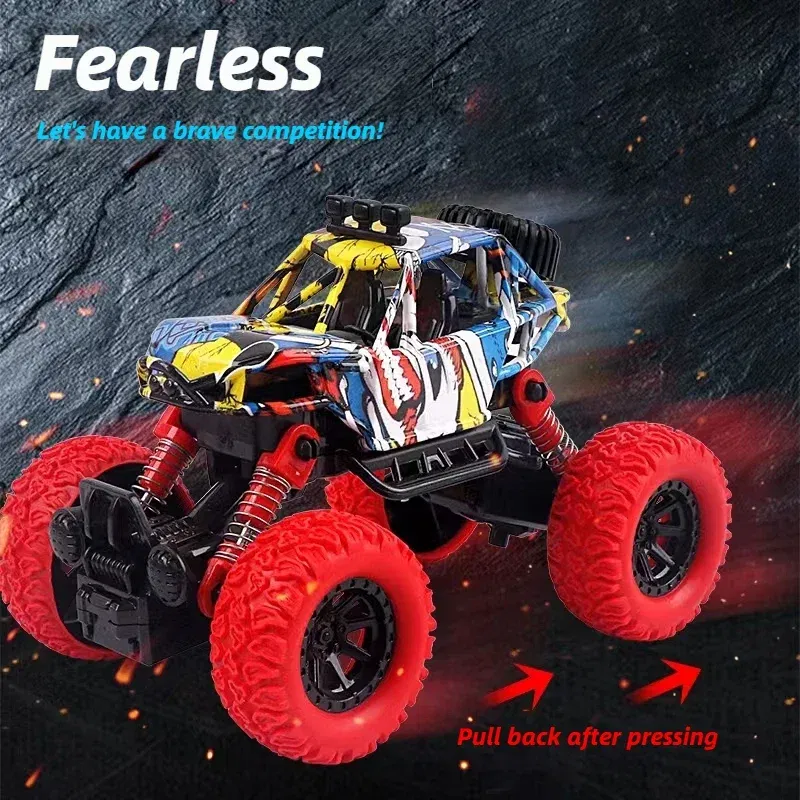 Color: Yellow - Children's toy car high-speed off-road vehicle outdoor toy off-road vehicle model inertia climbing stunt vehicle children's gift
