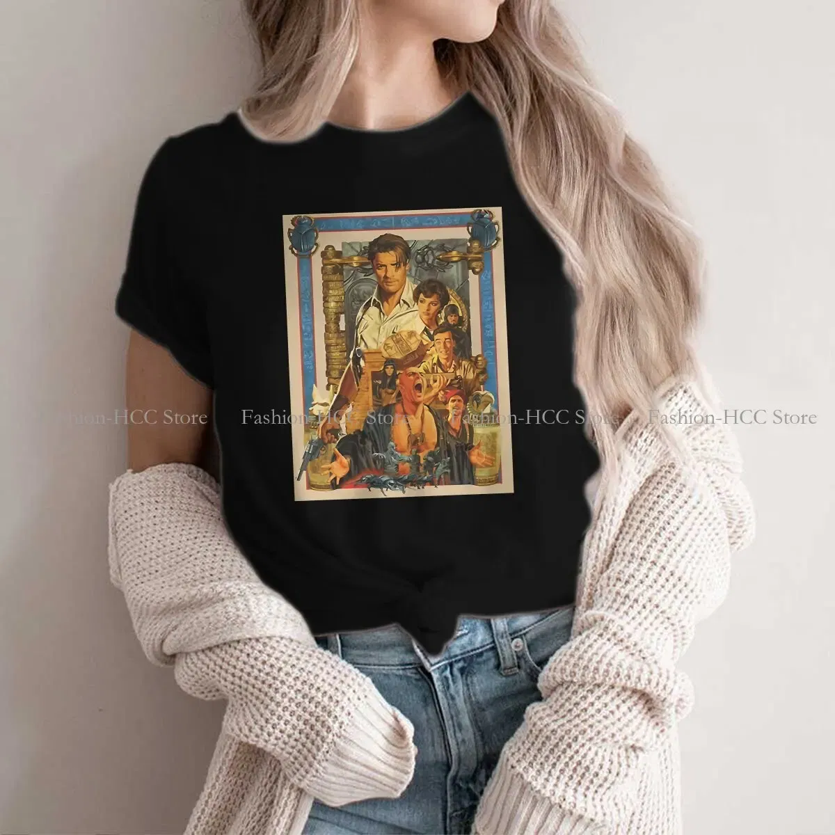 Color: black, Size: XXXL - Brendan  Fraser Poster Unique Polyester TShirt The Mummy Movie Top Quality Creative Graphic  T Shirt Stuff