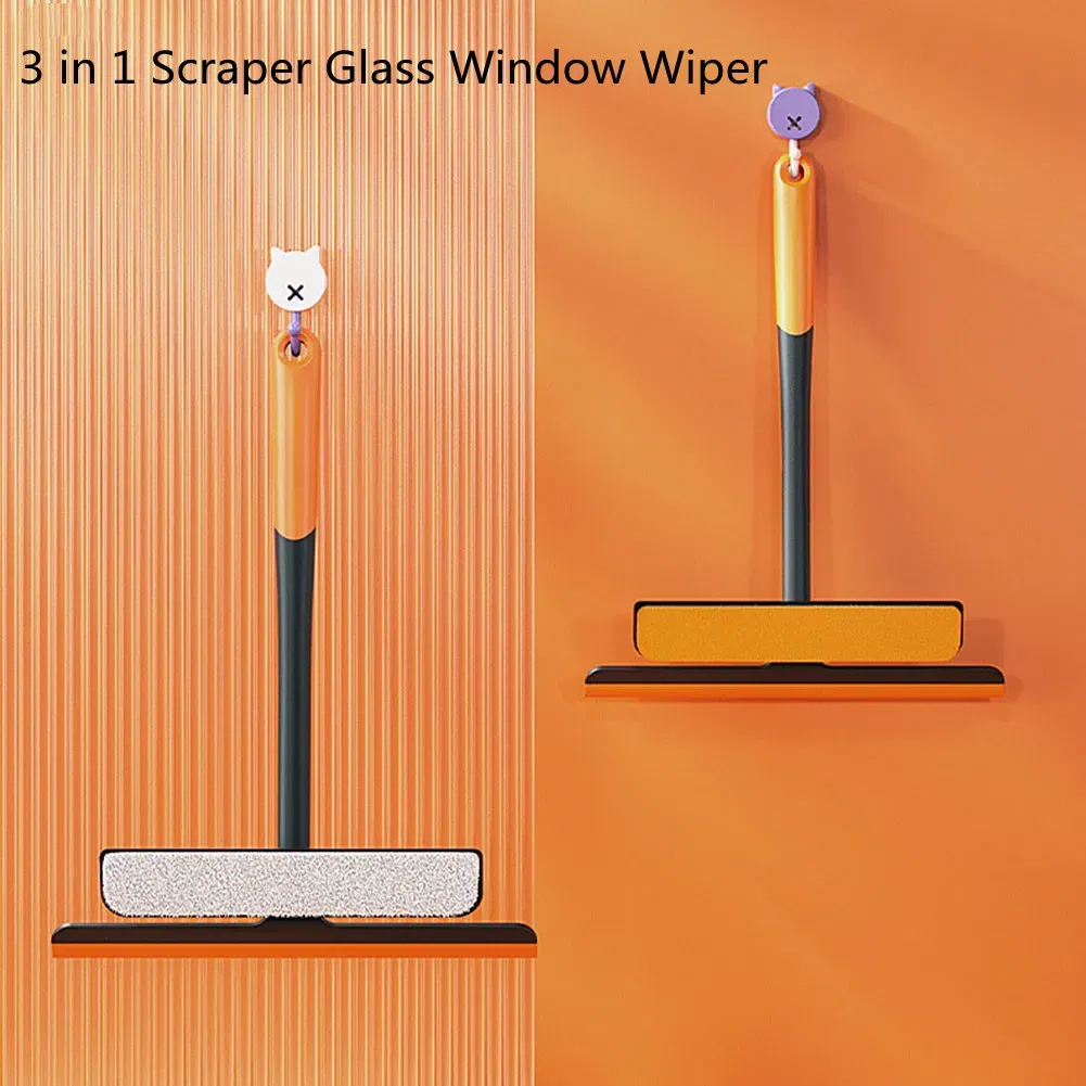 Color: Ivory - Shower Squeegee Glass Clean Scraper Washing Wiper Hanger Floor Window Cleaning Household Water Wall Hanging Mirror with Handle