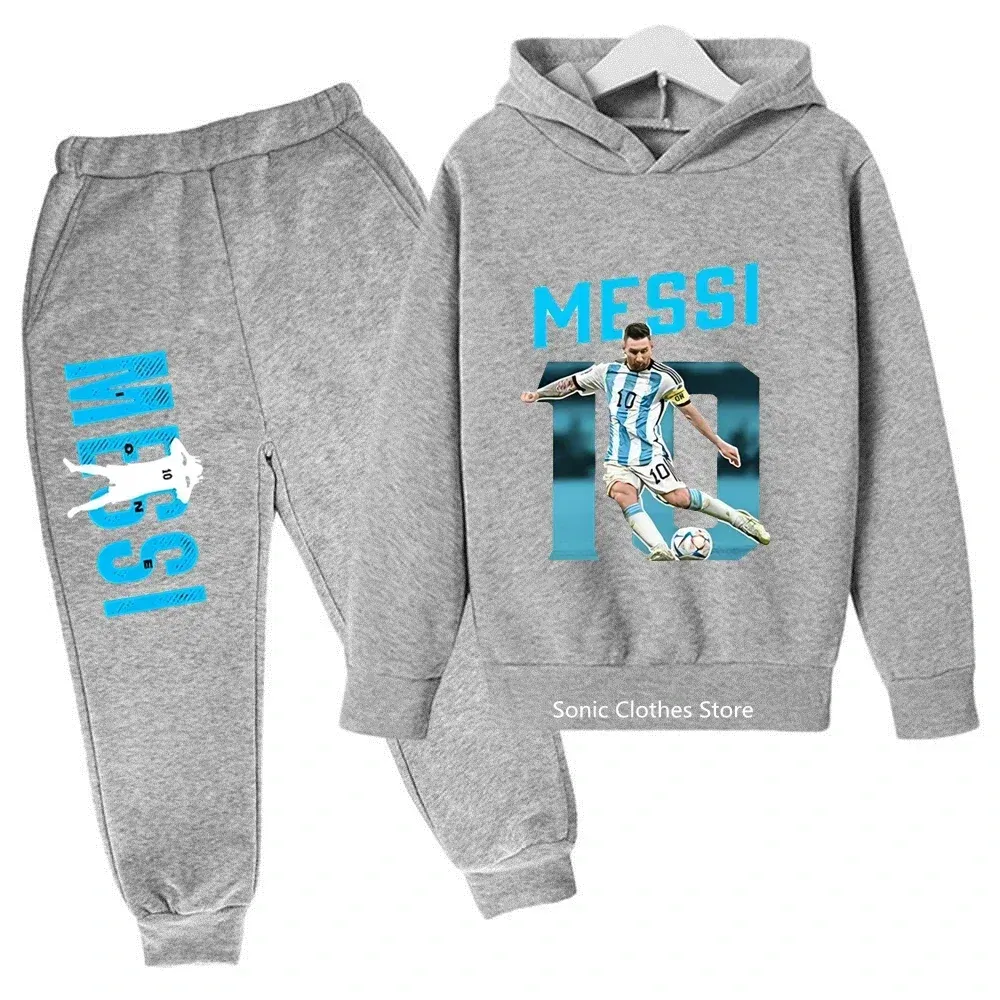 Color: PURPLE, Kid Size: 4T - messi avatar printed children's clothing children's autumn and winter hoodies pants 2-piece casual boys and girls suits