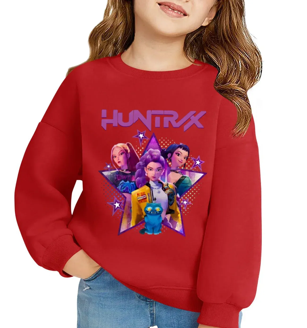 Color: Brown, Kid Size: 4 - KPop Demon Hunters Huntrix Sweatshirts Kids Clothes Long Sleeve Autumn Pullover Boys Girls Hoodies Children Casual O-Neck Tops