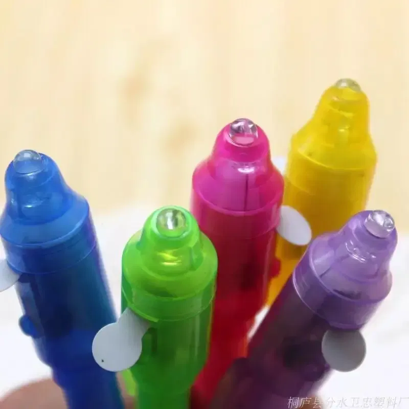 Color: Red - Luminous Light Pen Magic Purple 2 In 1 UV Black Light Combo Drawing Invisible Ink Pen Learning Education Toys for Child