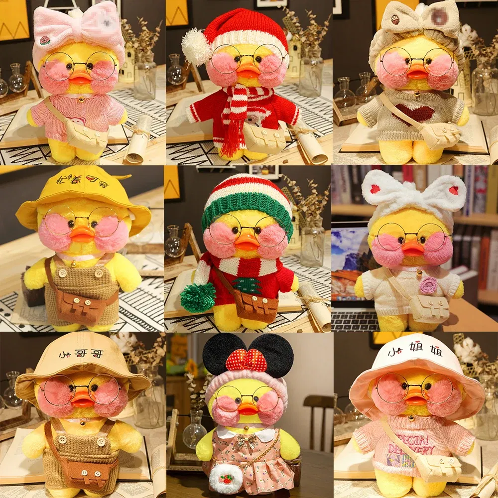 Color: DEEP BLUE, Height: 11cm-30cm - 30cm Cute LaLafanfan Cafe Duck Plush Toy Kawaii LaLafanfan Duck Doll Soft Stuffed Animal Plush Pillow Birthday Gifts for Kids