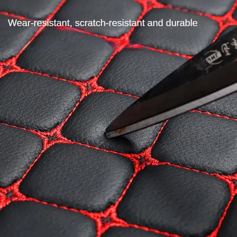 Color Name: CRIMSON - Car Seat Cover PU Leather Universal Seat Cushion Minimalism Auto Chair Protective Cover Auto Protector Pad with Storage Pocket