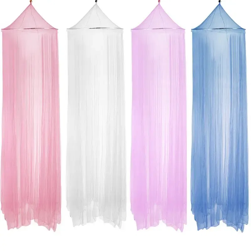 Color: PURPLE - Princess Style Mosquito Net Mesh Hung Dome Home Canopy Mosquito Mesh Bedding Net Home Supplies