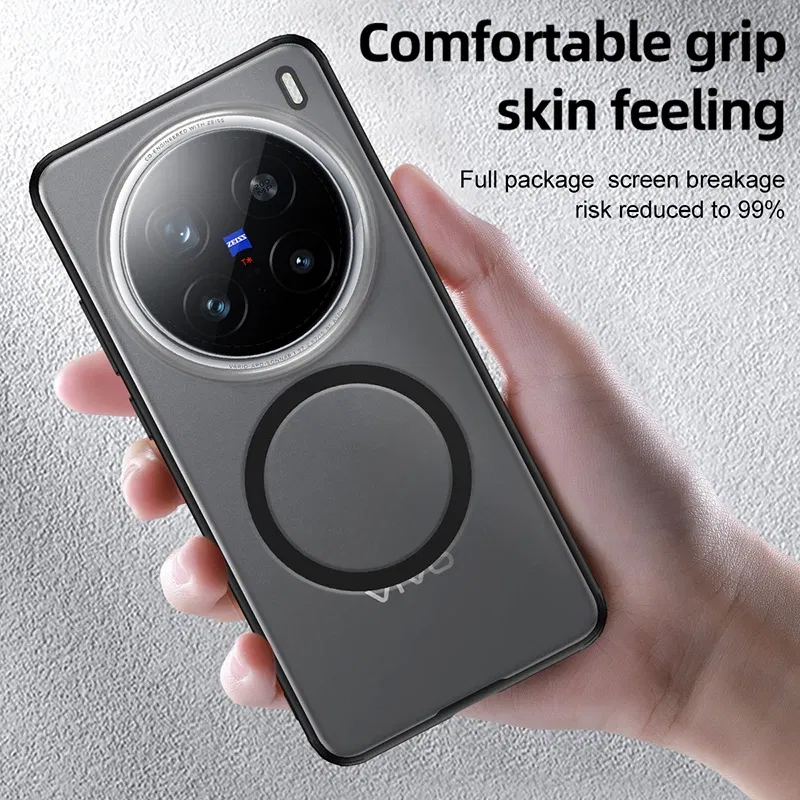 Color: Clear, Material: aluminum - Magnetic Case For Vivo X200 Pro Case MagSafe Transparent Phone Cover For Vivo X200Pro Mini 5G Protect Shell Shockproof Bumper