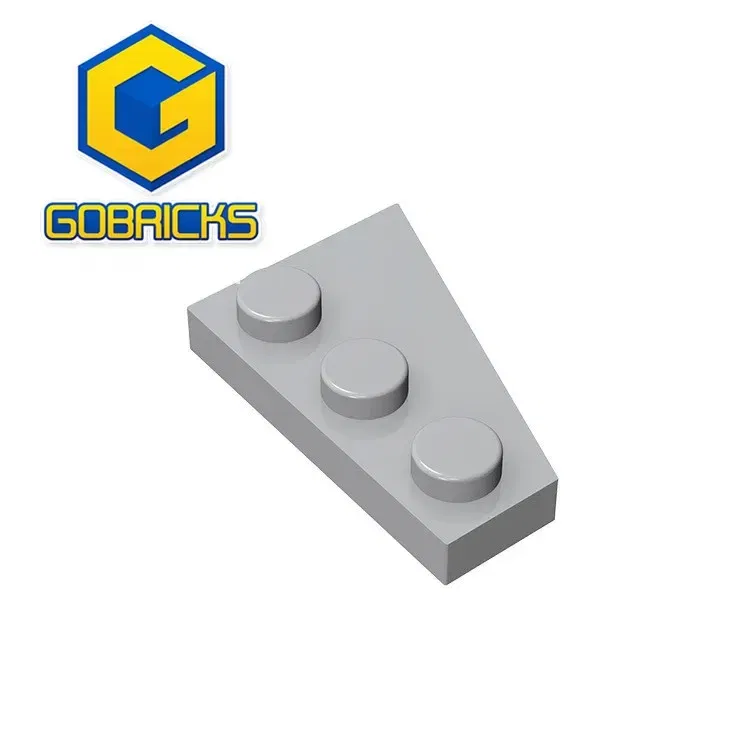 Color: plum - Gobricks GDS-546 Wedge, Plate 3 x 2 Left  compatible with lego 43723 pieces of children's DIY Assemble Building Blocks