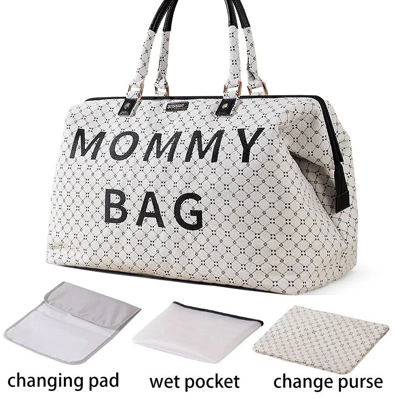 Sunveno Mommy Travel Bag 4 In 1 Diaper Tote Mommy Bag Durable Wide Opening for Quick Access Stylish & Practical