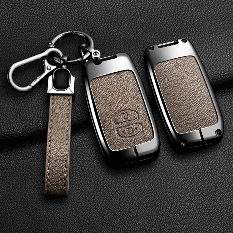 Color Name: Blue - Alloy Car Key Case Cover Shell Fob For Toyota Prius 30 Alpha Aqua Land Cruiser Auris For Lexus LC 200 2012 - 2014 Parts Keychain