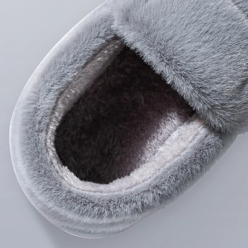 Color: Red, Shoe Size: 46-47 - Men's slippers Winter Solid Color Wrap Heels Plush Slippers Non-slip Warm Women Men Home Casual Cotton Shoes Big Size 50 51