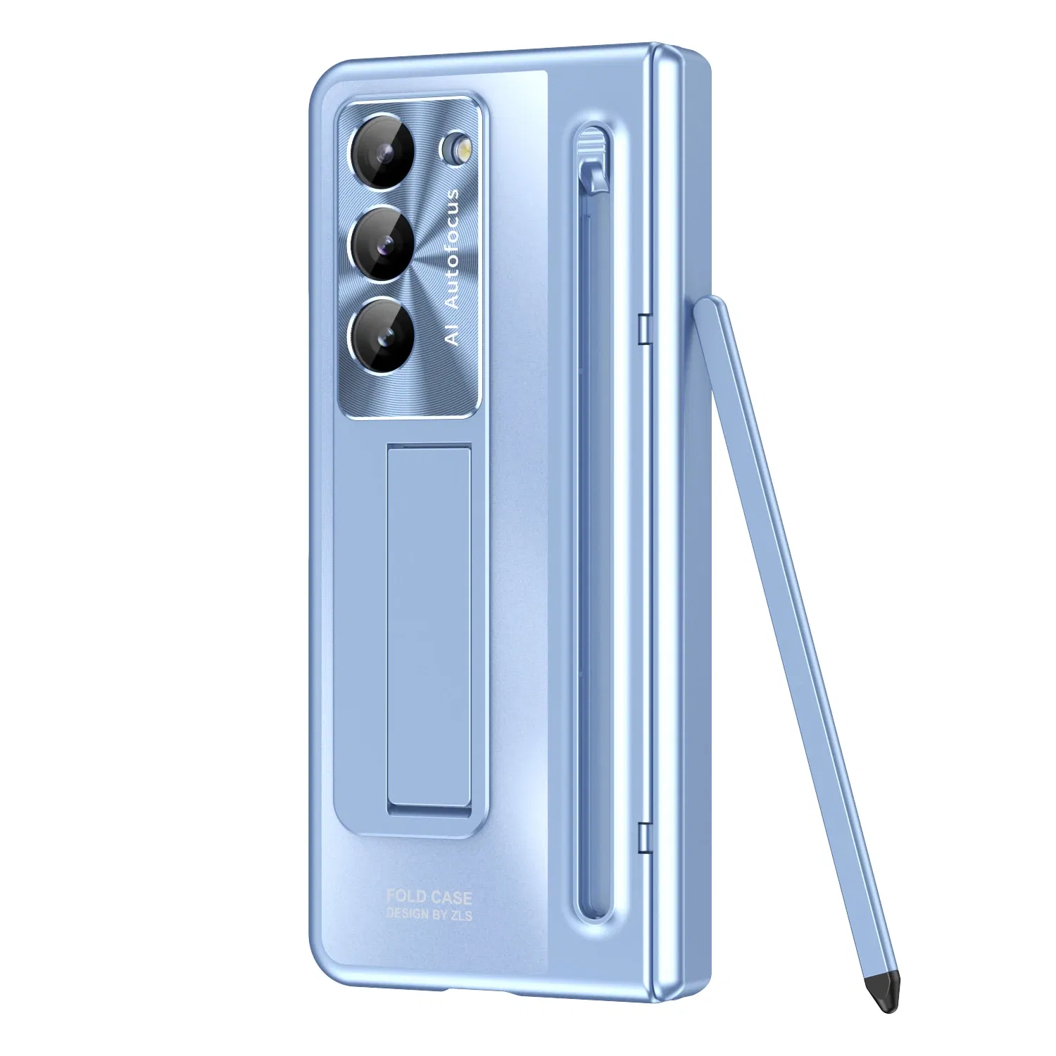 Color: Lotus root color, Material: ABS - Touch Pen Case For Samsung Galaxy Z Fold 6 5 4 3 Skin Friendly Folding Hinge with Elastic Wrist Band Screen Tempered Film Cover