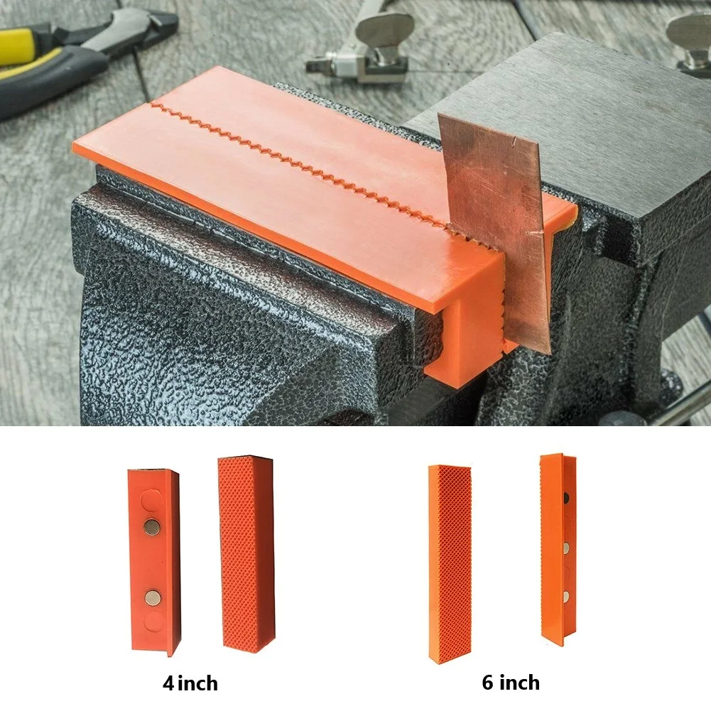 Color: WHITE - 2pcs 4/5/6 Inch Magnetic Soft Pad Jaw Rubber For Metal Vise Bench Machine Tools For Metal Vise Bench Machine Tools