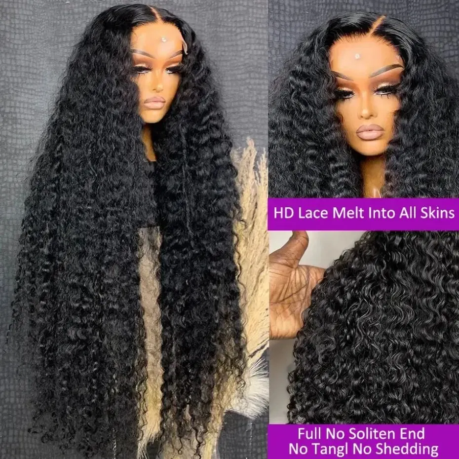 Color: Natural Color, Ships From: CHINA, Stretched Length: 20inches, Density: 150% - 13x4 13x6 Deep Wave HD Lace Front Wigs for Women Pre Plucked Brazilian 4x4 Lace Closure Human Hair Wig Curly Lace Frontal Wigs
