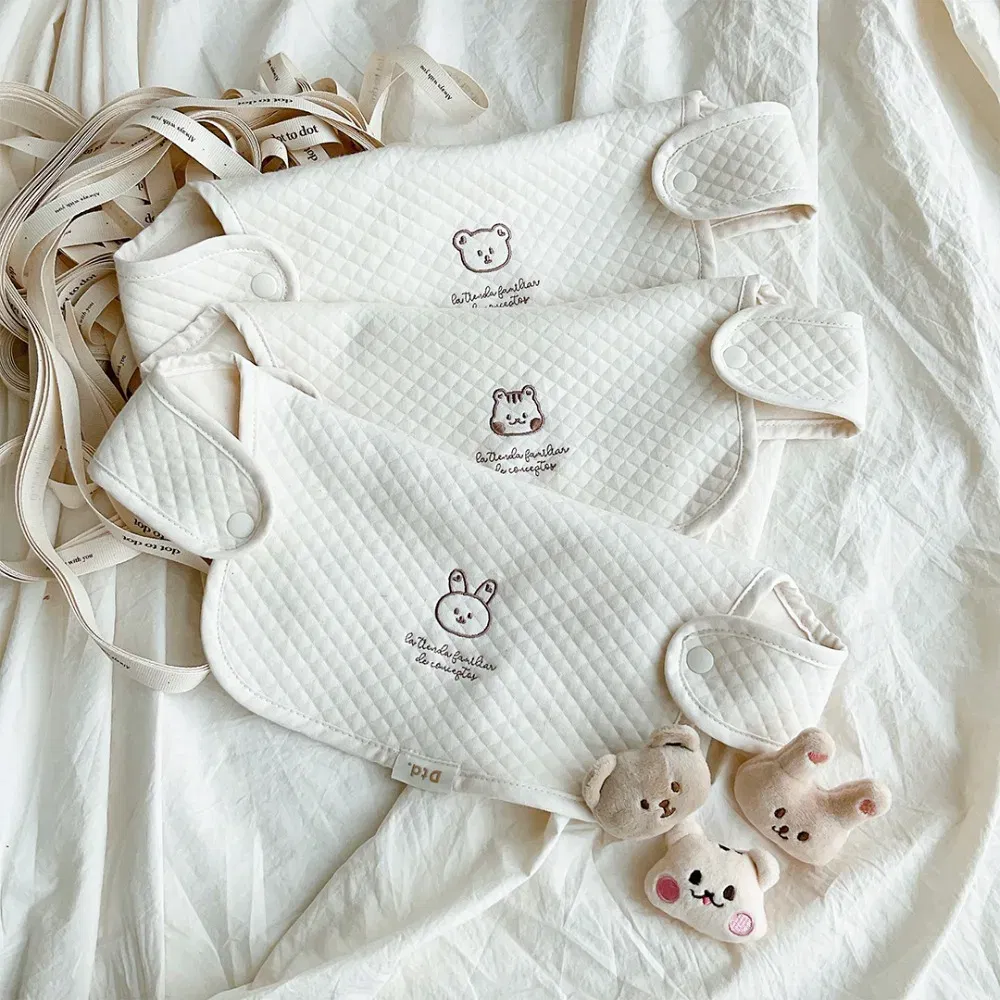 Color: army green - 3pcs/Set Waterproof Baby Bibs Muslin Saliva Towel Cotton Shoulder Pad Bite Cushion Baby Accessories Girl Burp Cloth