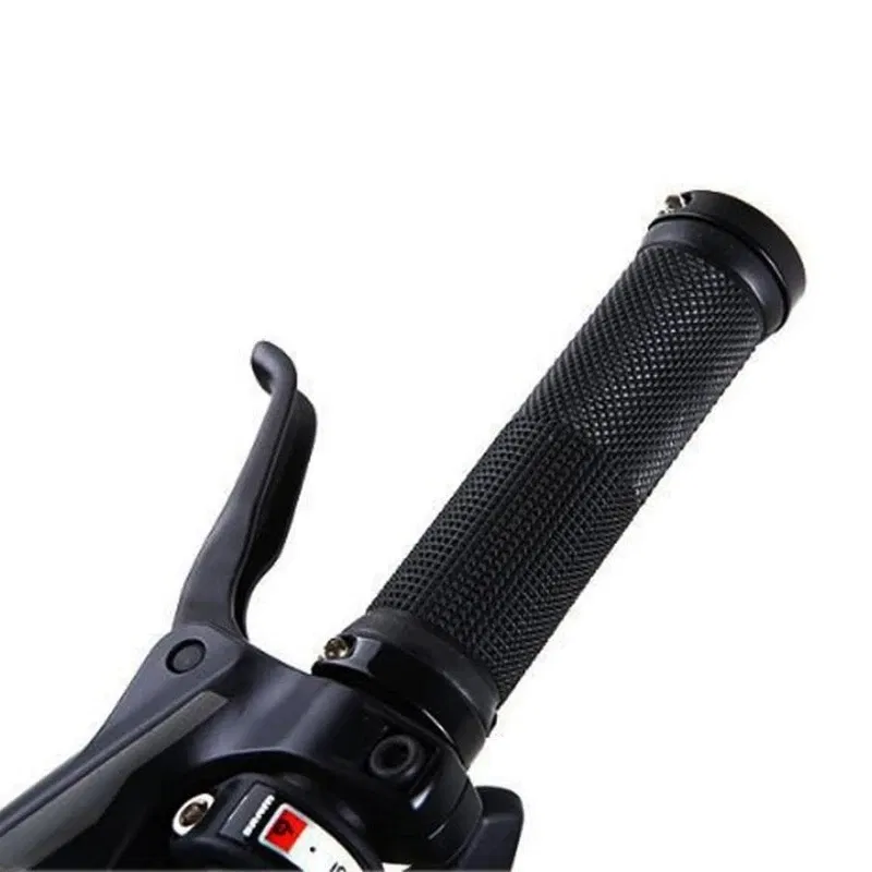 Color: Red - Bicycle Rubber Grips Alloy Lock Non-Slip Rubber Bicycle Handlebar Grips Double Aluminum Lock on Locking Bicycle Handlebar Grips
