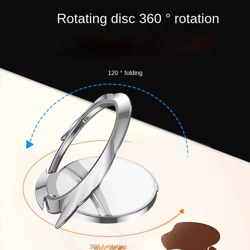 Color: Yellow - 360 Degrees Ultra-thin Angel Ring Bracket Xiaomi Huawei Car Phone Holder Bracket Metal Desktop Phone Stand