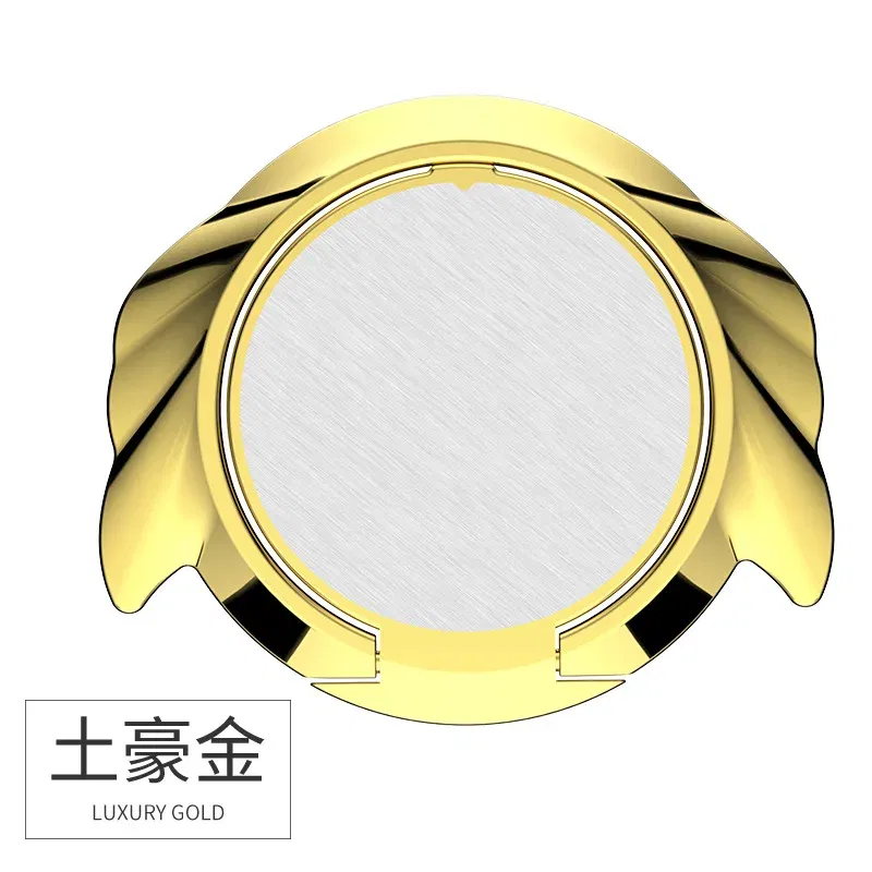 Color: Yellow - 360 Degrees Ultra-thin Angel Ring Bracket Xiaomi Huawei Car Phone Holder Bracket Metal Desktop Phone Stand