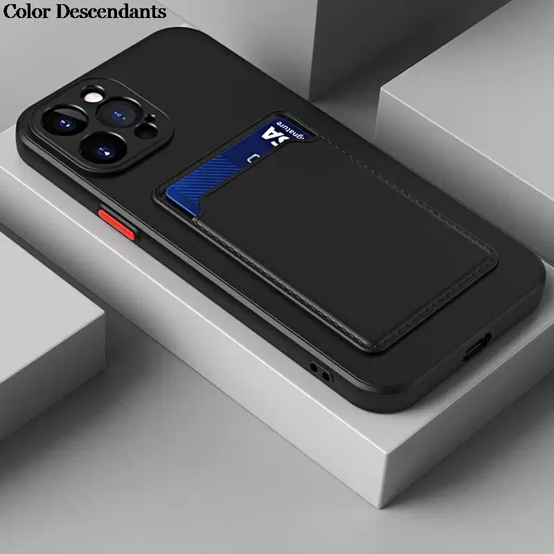 Color: Beige, Material: PP - Card Holder Wallet Case For Samsung Galaxy A32 A53 A33 A13 A52 5G Case on A72 A22 A12 A51 A71 Shockproof Liquid Silicone Cover