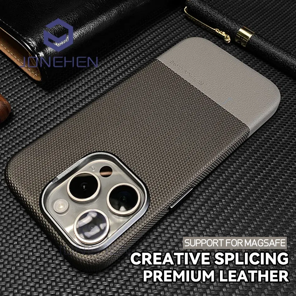 Color: black, Material: Plastic - Luxury Hit Color Wireless Charge For MagSafe Premium Leather Case For iPhone 16 Plus 15 14 13 Pro Max Alloy Len Shockproof Cover