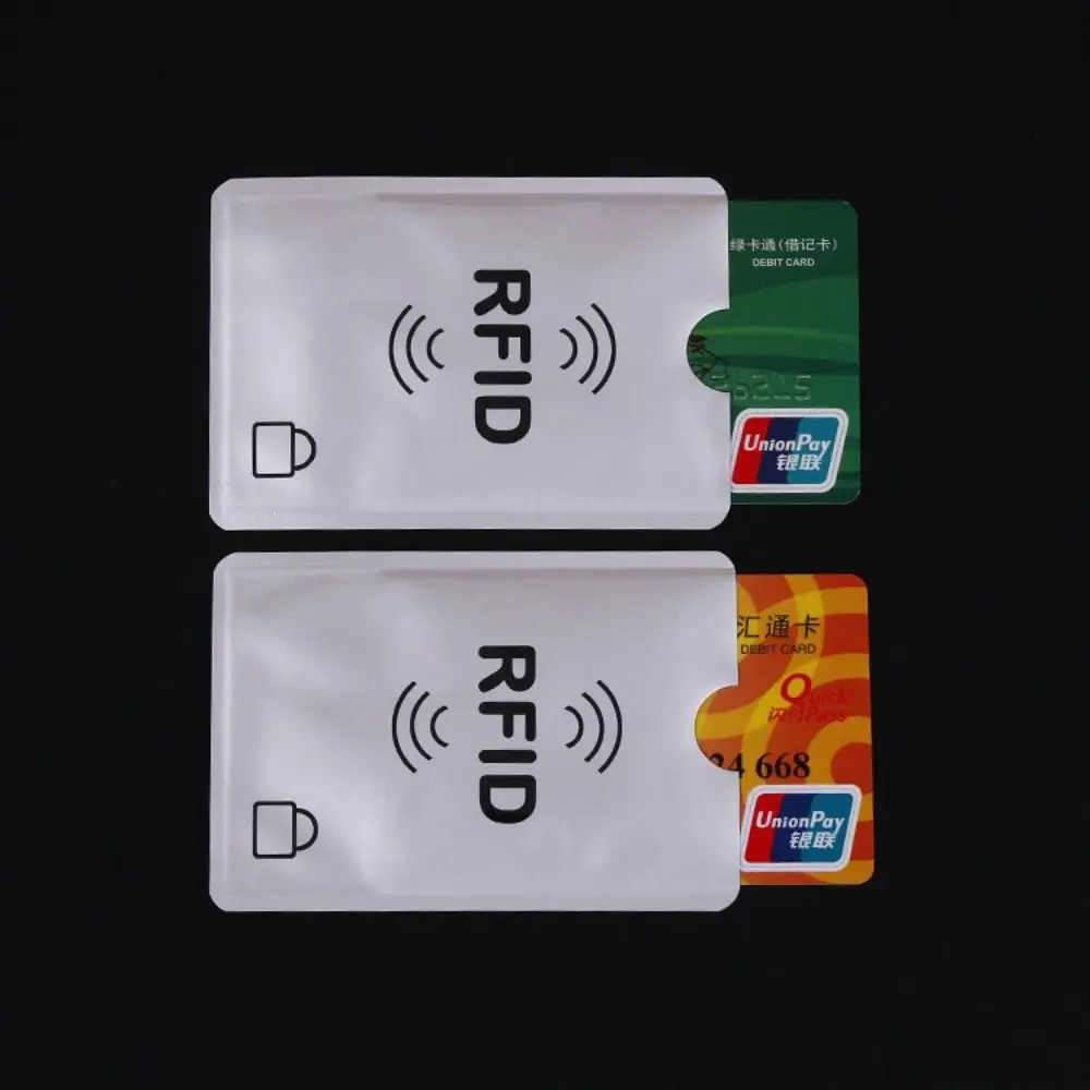 Color: Navy Blue - 5pcs Anti-theft RFID Card Holder Colorful Aluminium Reader Lock Passport Protector Sleeves Safety Credit Card Sleeves