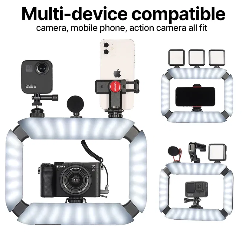 Color: black, Ships From: CHINA - New! Ulanzi U200 U-200 Smartphone Video Rig LED Video Light 2 in 1 Ring Light Cold Shoe for Microphone Tiktok Youtube Live Rig