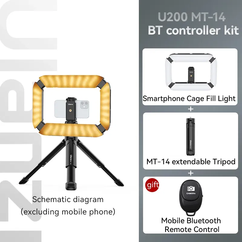 Color: black, Ships From: CHINA - New! Ulanzi U200 U-200 Smartphone Video Rig LED Video Light 2 in 1 Ring Light Cold Shoe for Microphone Tiktok Youtube Live Rig
