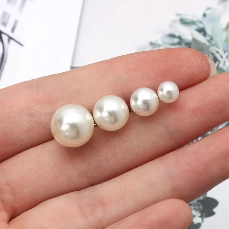 Metal Color: Gold-color - 12 Pairs Shining Simulated Pearl Hypoallergenic Stud Earrings Jewelry Women