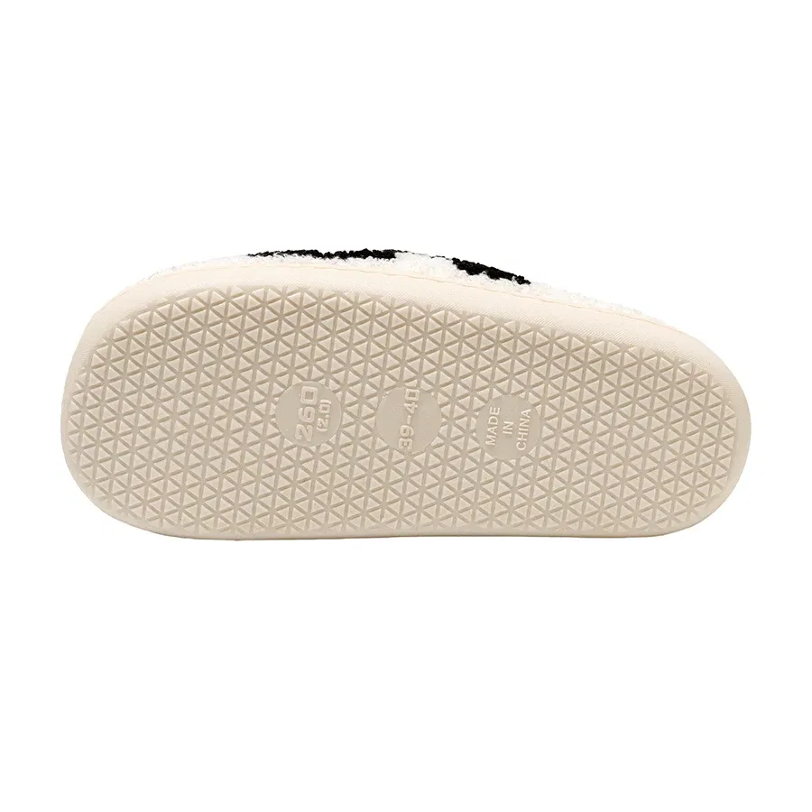 Color: Pink, Shoe Size: 3.5 - New Fuzzy Slippers Fashion Checker Indoor Embroidery Houseshoes Cozy Woman Winter Fluffy House Retro Checkered Print Shoes