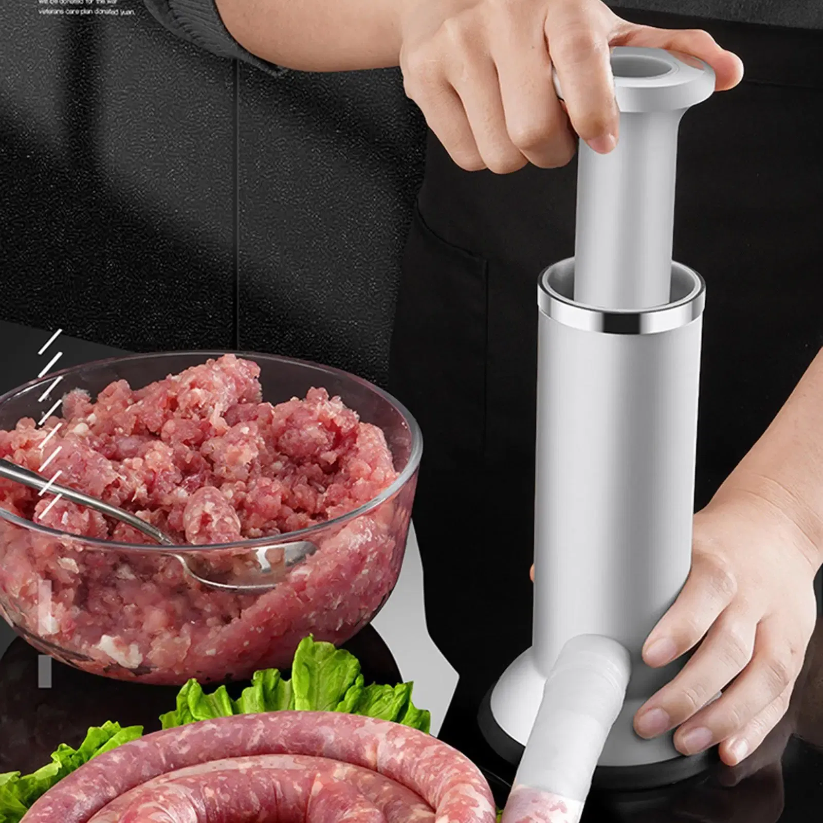 Ships From: CN - Sausage Stuffer Sausage Filling Machine Homemade Manual Sausage Maker Sausage Stuffers With Meatball Maker Kitchen Artifact