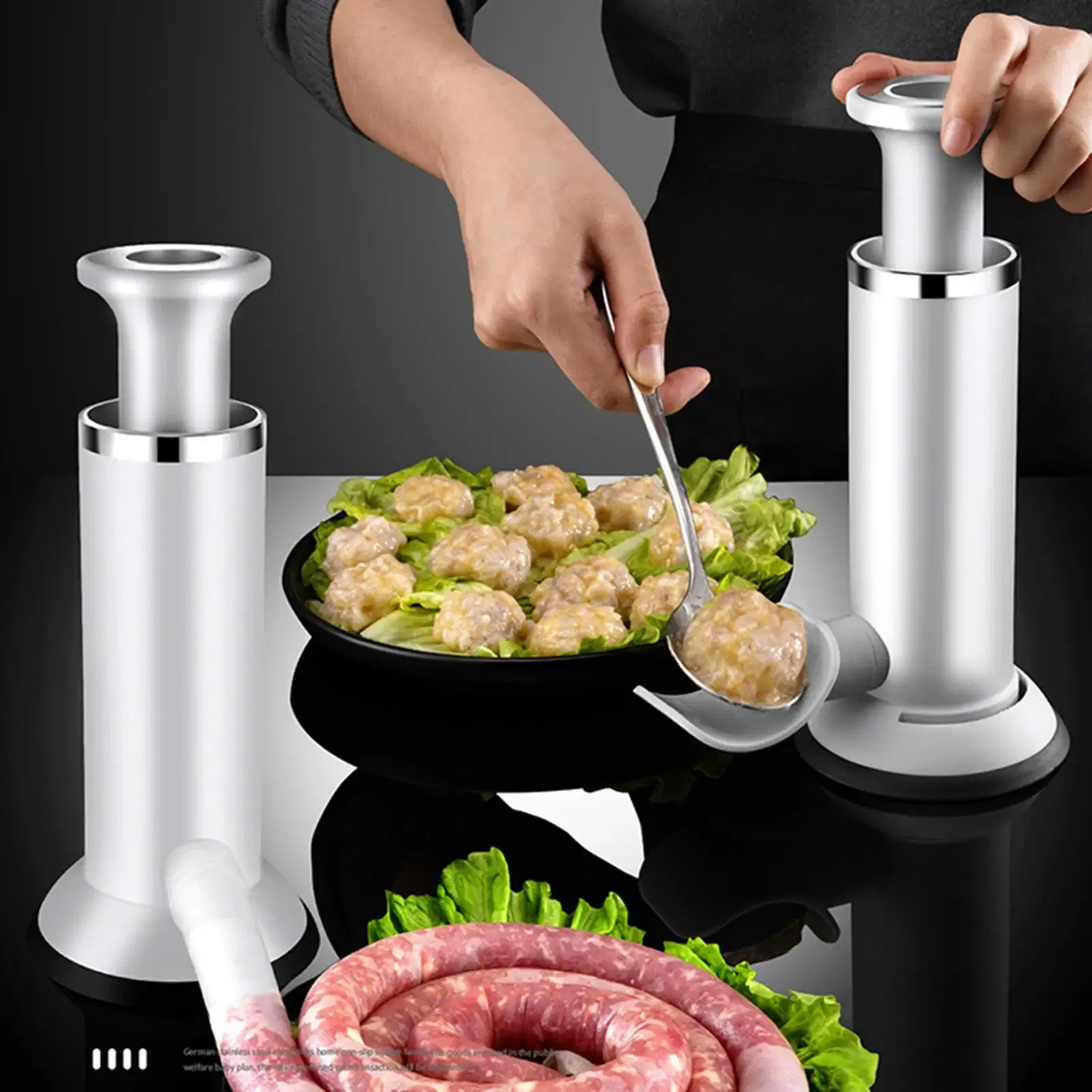 Ships From: CN - Sausage Stuffer Sausage Filling Machine Homemade Manual Sausage Maker Sausage Stuffers With Meatball Maker Kitchen Artifact