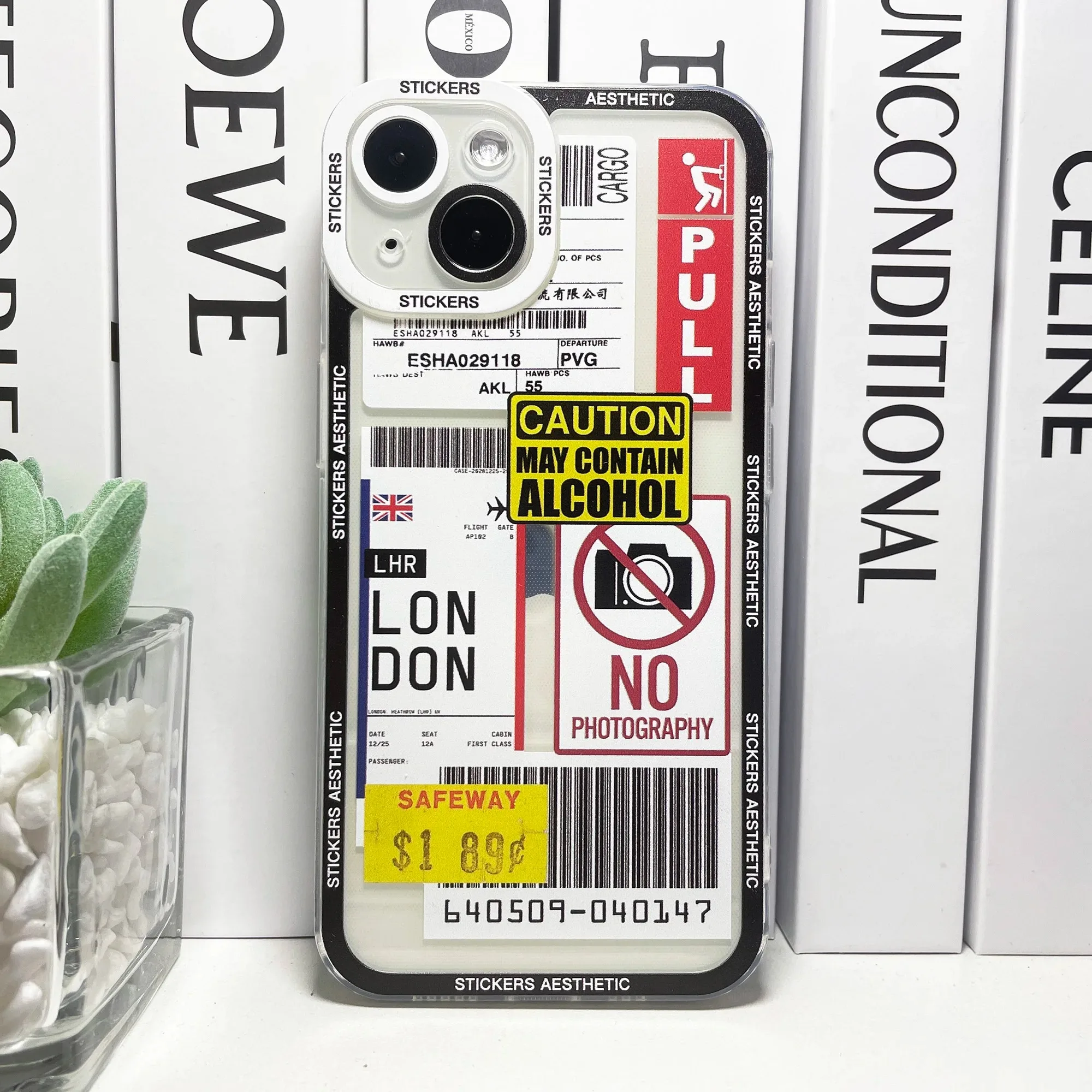 Color: Gold, Material: PP - Mix Labels Collage Stickers Aesthetic Phone Case For Samsung Galaxy S10 S20 S21 S22 S23 S24 FE Plus Ultra Note 20