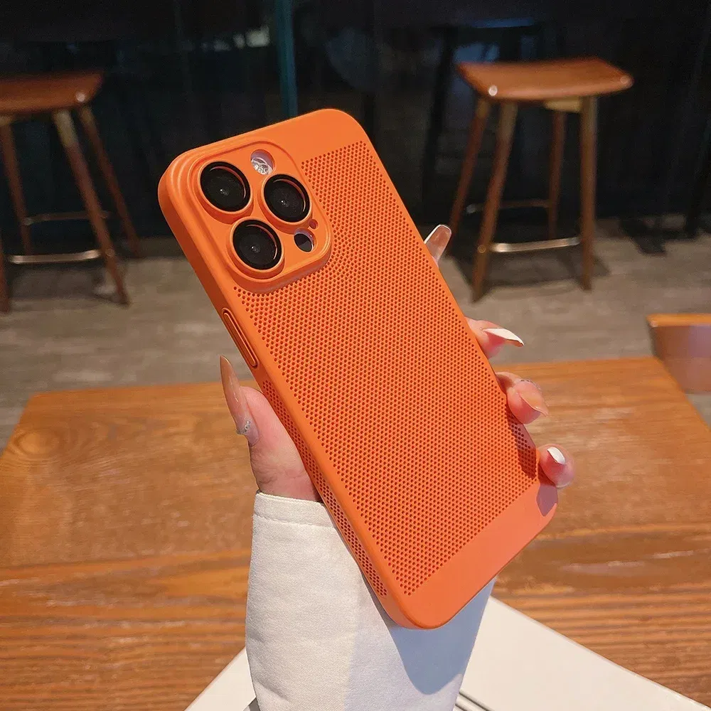 Color: black, Compatible-Phone Models: For iPhone 13 Mini, Ships From: CHINA - Breathable Heat Dissipation Cooling Case For iPhone 16 Pro Max 15 14 13 12 11 PC Hard Back Cover