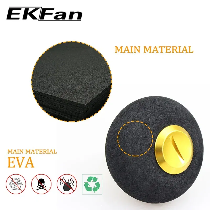 Color: BROWN - EKfan 40/50MM EVA Knobs Fishing Reel Handle For SHI&DAI Spining Baitcast 1000-5000