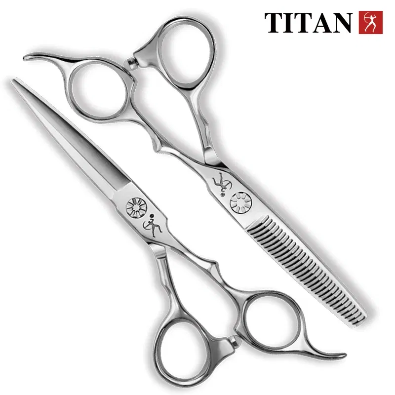 Color: Black - Titan professional hairdresser's barber set of scissors cutting Hairdressing salon scissors sharp tools 5.5inch 6.0inch