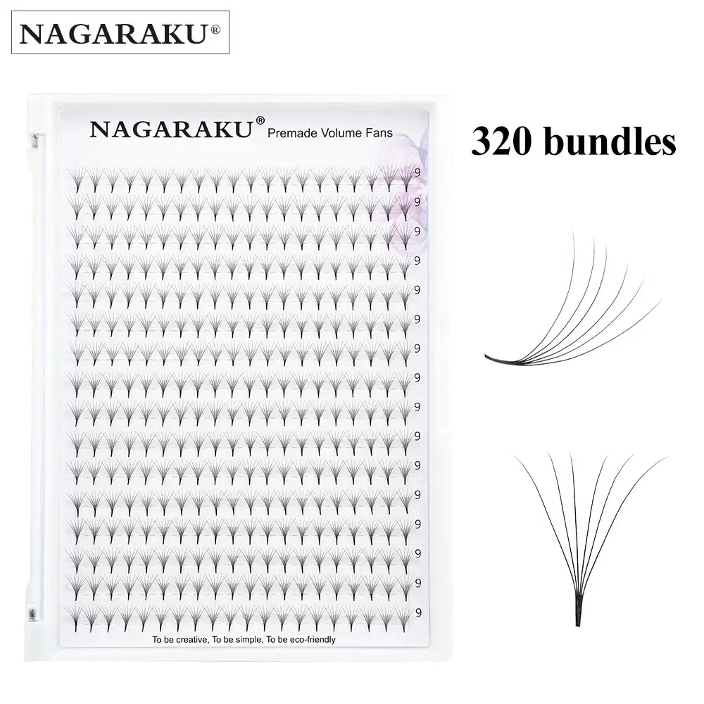 Color: BLACK & RED, Curl: D, Thickness: 0.07mm, Length: MIX - NAGARAKU Sharp Narrow Stem Premade Fans Eyelash Extension 5D 6D 10D Thin Pointy Base Russian Fans Ready Russian Volume