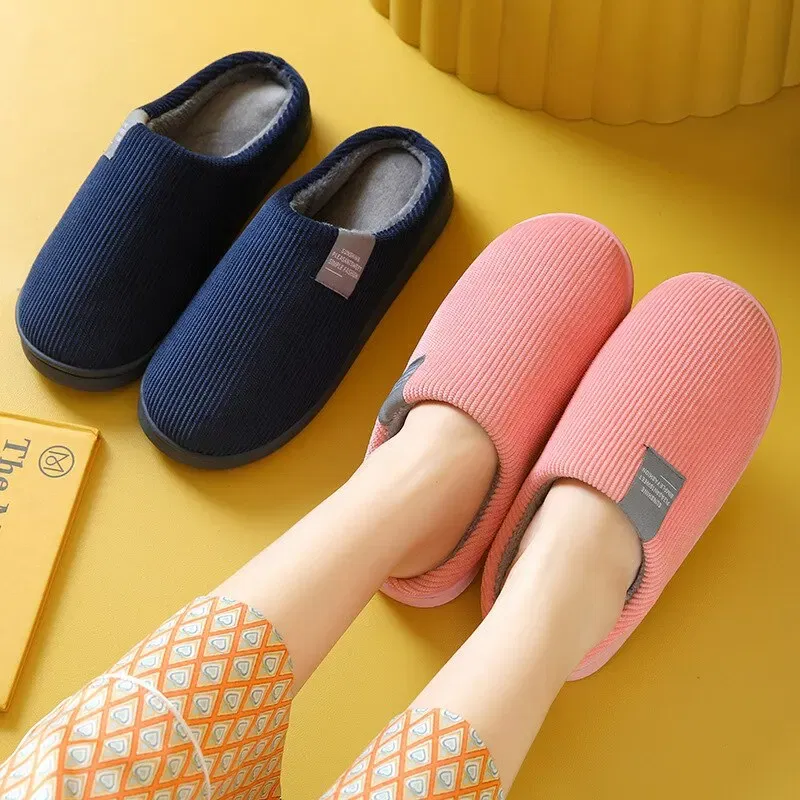Shoe Size: 40, Color: Pink - Women's Men's Thick Soft Bottom Home Slippers Household Plush Slippers Anti-slip Thermal Slippers Indoor Winter