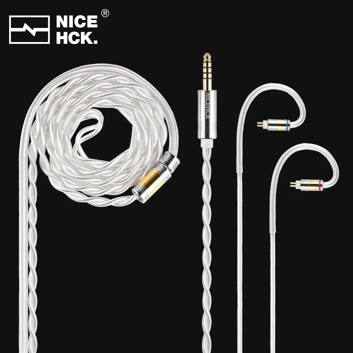 Color: MULTICOLOR - NiceHCK SnowCat HiFi Cable 6N OCC+6N Silver Plated OCC Earphone Wire 3.5/2.5/4.4 MMCX/2Pin/QDC for Kima Galileo Aria FH11 HOLA