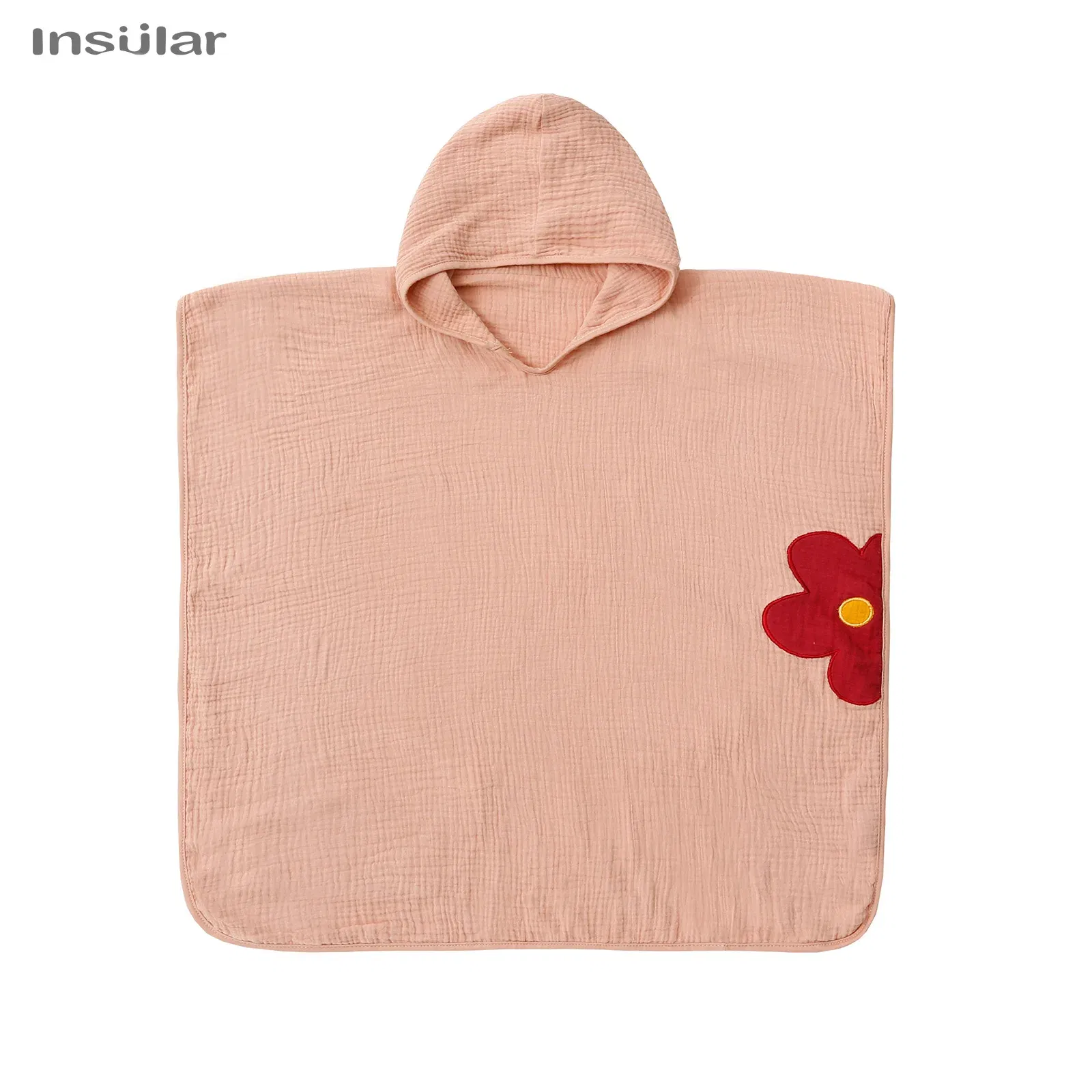 Color: GRAY - Muslin Baby Hooded Poncho Towel Children's Hooded Bath Towel Soft Kids Beach Bathing Stuff Infant Washcloth