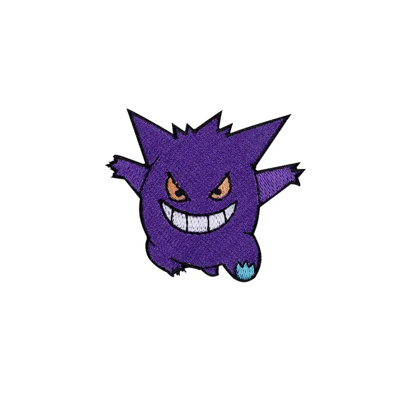 Color: Red - Original Pokemon 3 style Gengar Patch DIY Badge Cloth Patch Embroidery Clothing bag sticker Down Jacket Denim Xmas Gift