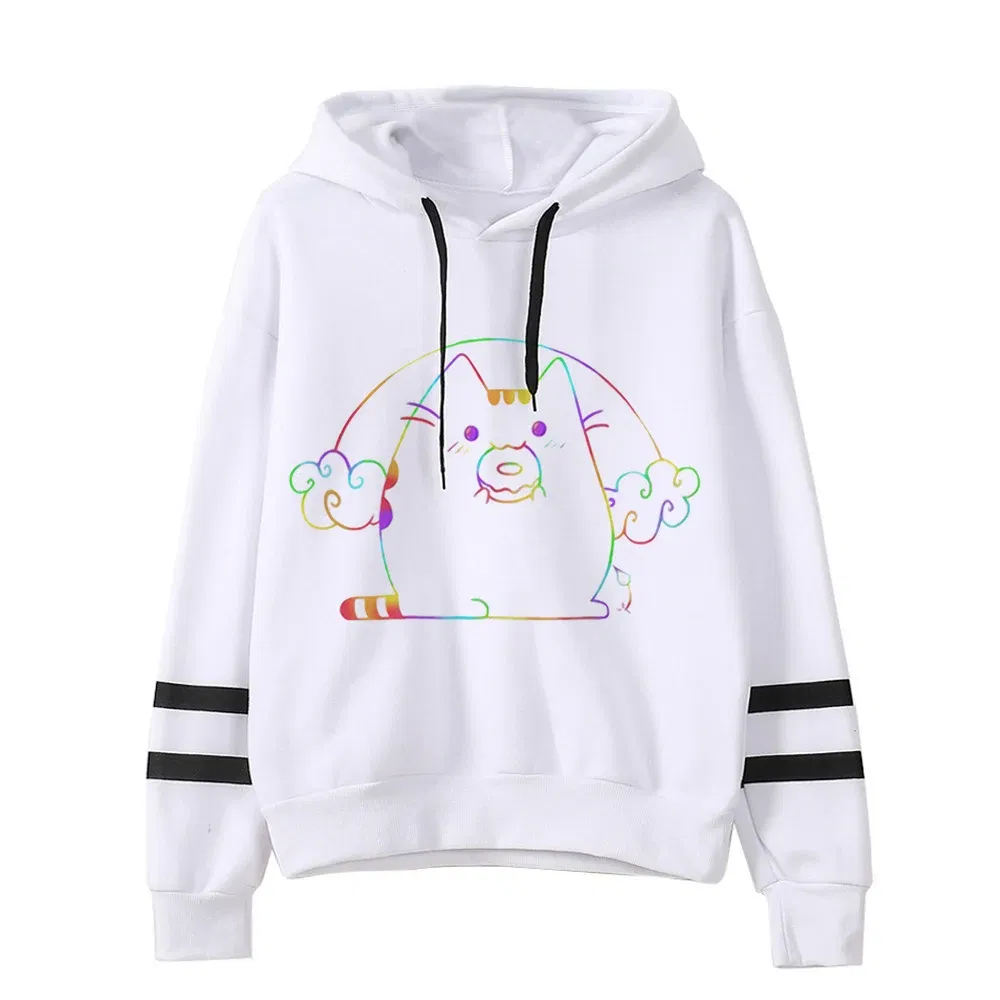 Color: Blue, Size: S - Women Ullzang Cute Cat Funny Cartoon Sweatshirt Pusheen Cat Kawaii Harajuku Korean Style Hoodies Graphic Fashion Hoody Female