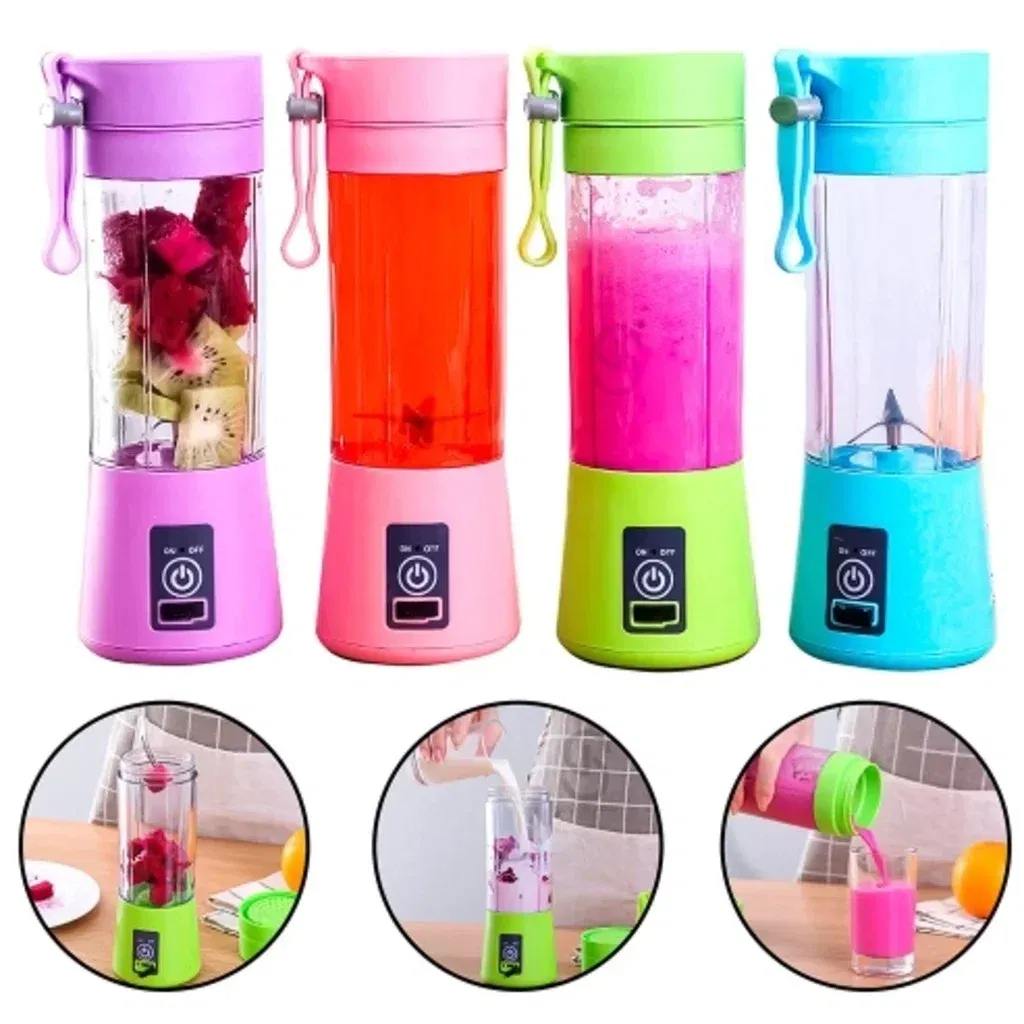 Color: Pink - Portable Mini Blender for Shakes and Smoothies Rechargeable USB 380ML Traveling Fruit Juicer Cup Hand Fruit Blender Juicing Cup
